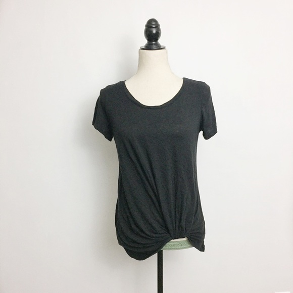 bp Tops - BP Black Twist Front Knot Tee Short Sleeve Shirt